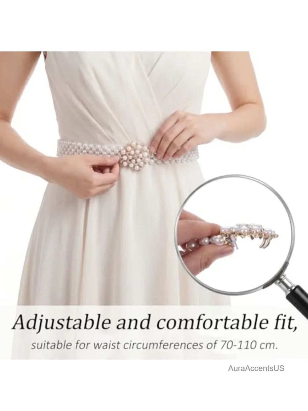 Wide Fancy Crystal Pearl Belt for Wedding Dress Prom Beaded Sash
